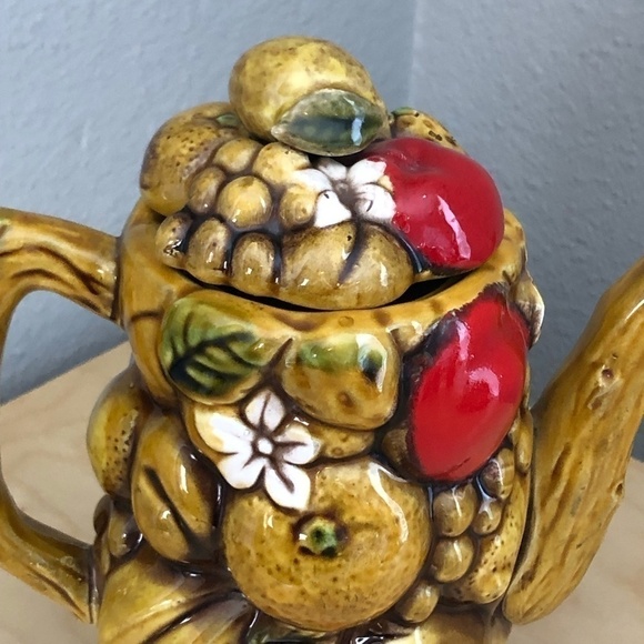 1960's Inarco Japan Stacked Apples Chocolate Tea Pot - Picture 6 of 7